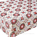 Factory supply hotal fashion 3 layers non-woven backing printed PVC table cloth with golden